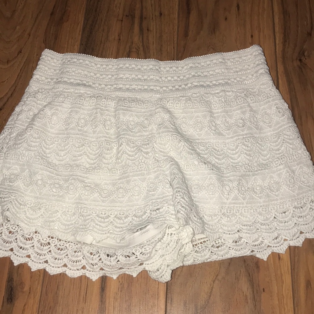 White Lacey shorts